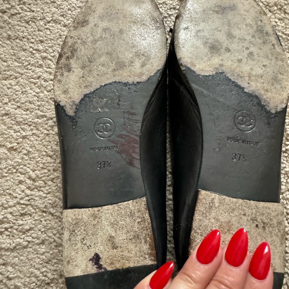 CHANEL Leather Ballet Flats size 37.5 - Picture 7 of 13